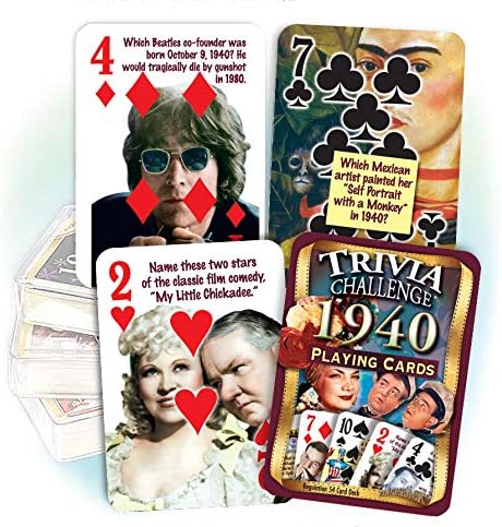 1940 Trivia Playing Cards - 85th Birthday