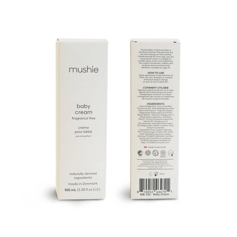3.38 oz (100 mL) mushie Baby Cream | Healing Ointment for Dry, Chaffed Skin, Diaper Rash, & Minor Scratches | Certified