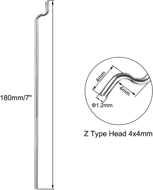 uxcell 1mm x 180mm (7 Inch) Steel Z Pull/Push Rods Parts for RC Airplane Plane Boat Replacement (Pack of 10)