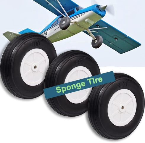 Heyiarbeit 3.5" RC Model Airplane Foam Wheel, Super Light Tire and Wheel Set for RC Airplane, PU Sponge Tire