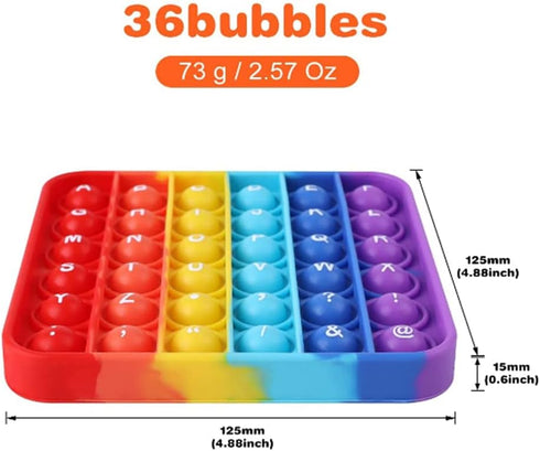2 in 1 Fidget Toys, ABC Learning and Educational Poppers, Stress Relief Autism Sensory Toys (1 Pack)