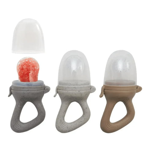 Avee & Co Silicone Teething Pacifier and Fresh Fruit Feeder, Baby Pacifier for Teething, Toddler Toy (Grey)