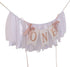 TUTOTU 1st Rose Gold Blush & White Birthday Banner - Highchair Banner, Party Decoration