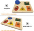 Montessori Multi Shape Wooden Puzzle Toy, Jumbo Wood Peg Educational Basic for Baby Toddler (5 Geometry Shape)