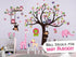 DEKOSH Pink Jungle Baby Nursery Wall Decal, Peel & Stick Colorful Owl Giraffe Lion Animal Stickers