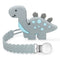MISSLILI Teething Toys for Babies 0-6 & 6-12 Months, Dinosaur Shape Silicone Teether with Clip (Gray)