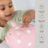Pearhead Large Ceramic Piggy Bank, Pink Polka Dot Coin Bank for Kids, Gender-Neutral Nursery Decor, Newborn Savings
