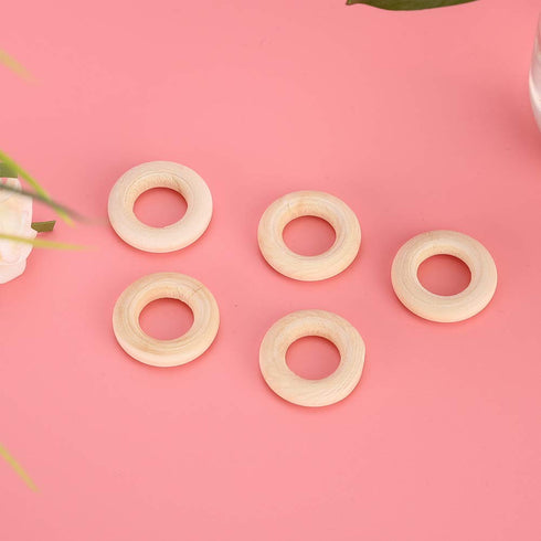 Generic 100Pcs Set, 25mm Wooden Rings Wooden Ring for Hanging Decorations Pendant Teethers