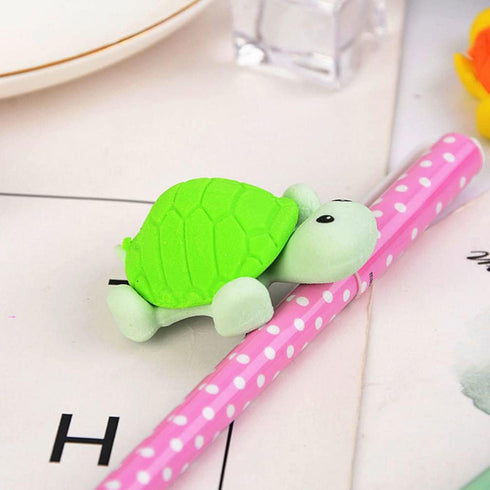 NUOBESTY Turtle Shape Erasers 3D Mini Puzzle Cartoon Painting Erasers for Party Favors Classroom Prizes