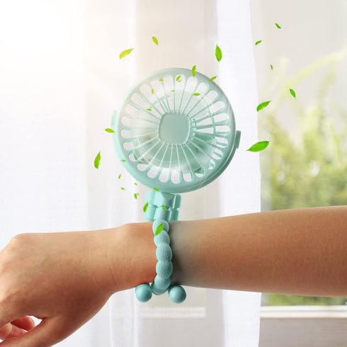 Suteng Clip-On Stroller Fan, Battery Operated Mini Portable Handheld Fan for Car Seat Crib, USB Rechargeable with 3