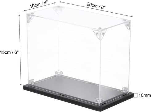 MECCANIXITY Acrylic Display Case, 4''x8''x6'' Clear Display Box Assemble Dustproof Display Box Storage Organizer for Collectibles Action Figures
