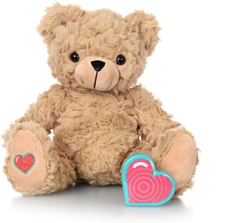 Recordable Stuffed Animals 20 sec Heart Voice Recorder for Ultrasounds and Sweet Messages, Lil Tan Bear