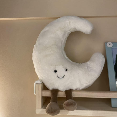 JOSON Sun Shaped Plush Toys, Soft Bedside Sofa Pillows for Home Decoration, Birthday Gifts for Children and Girls (Moon)