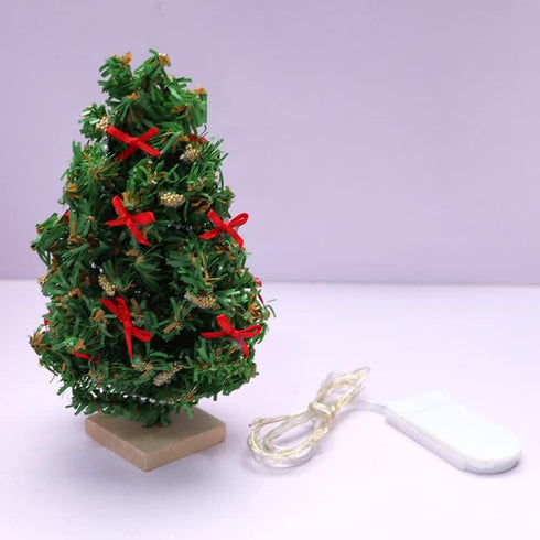 SXFSE 1:12 1 Dollhouse Decoration Accessories, Dollhouse Miniature Pc Mini Christmas Tree with Light
