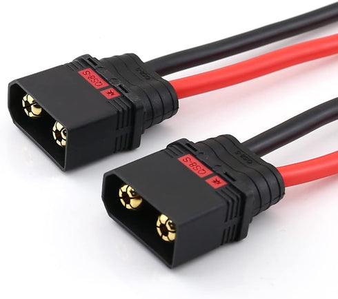SoloGood 2pcs QS8 Charge Lead QS8 to 4mm Bullet Banana Connector Plug Charger Cable Lead 10AWG Silicone Wire for FPV RC
