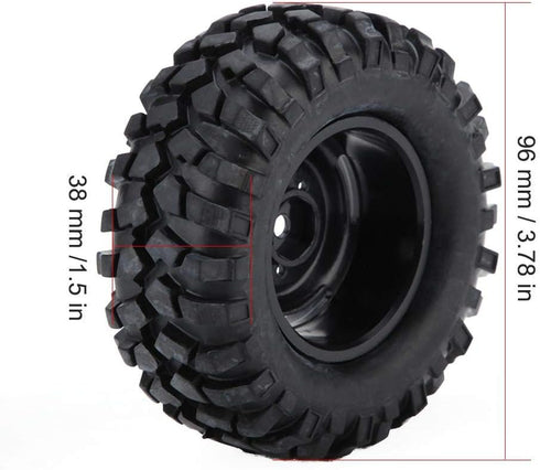 RC Car Tires, 4 Pcs Rubber Tyres for 1:10 Rock Crawler Off-Road Remote Control Car Accessory