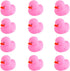 umbresen 12pcs Pink Rubber Ducks, Small Bath Toys for Preschool, Baby Shower, Pool Float, Halloween Party Favors