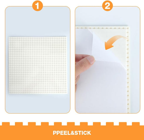 5400PCS Pixel Bricks, 1X1 Round Plates with 54 Colors and 2 Pack 10”x10” White Peel-and-Stick Baseplates Kit
