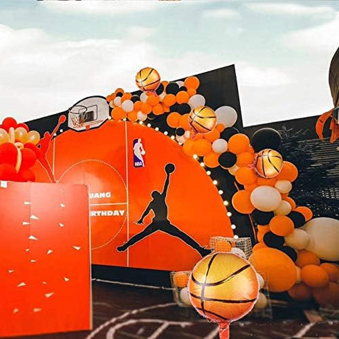 10pcs Basketball Balloons 18inch, Aluminum Foil Sports Mylar Balloons for Basketball Birthday Party Decorations