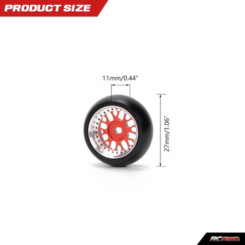 RCAWD RC Rims and Tires for 1/28 Wltoys Kyosho Mini-Z, Mini-Q, Mini-D, K969 K989 P929 Drift Rally Upgrades