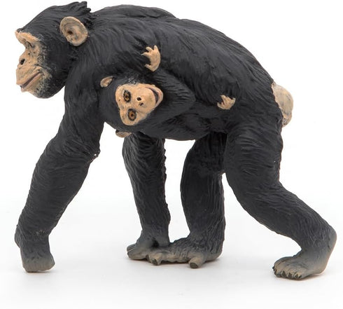 Papo Hand-Painted Chimpanzee and Baby Figurine - Wild Animal Kingdom Collectible for Children