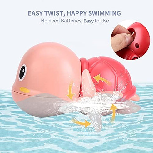 Baby Bath Toys, Wind Up Swimming Turtle Toys for Toddlers, Floating Water Bathtub Shower Toys (3 Pack)