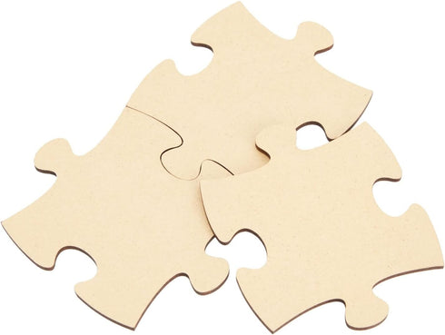 Bright Creations - 50 Blank Wooden Puzzle Pieces for Crafts, DIY Art Projects, Unfinished Jigsaw Wood