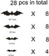 28pcs DIY Halloween Party Supplies PVC 3D Decorative Scary Bats Wall Decal Sticker - Black Halloween Eve Decor