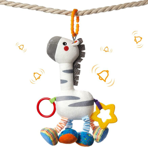 TUMAMA Baby Hanging Toys, Plush Animals Rattle Crinkle Squeaky Mobile Toys for 0-12 Months, Sensory Learning Gift