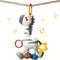 TUMAMA Baby Hanging Toys, Plush Animals Rattle Crinkle Squeaky Mobile Toys for 0-12 Months, Sensory Learning Gift
