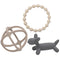 WeeSprout Silicone Baby Teether Toys for Infants and Toddlers - Cute Ring, Puppy Dog, and Ball, BPA Free (Matte Dark