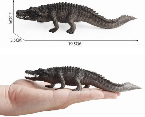 2 Pcs Simulated Crocodiles Model Figure Toy, Realistic Alligator Figurines Collection for Science Educational Props