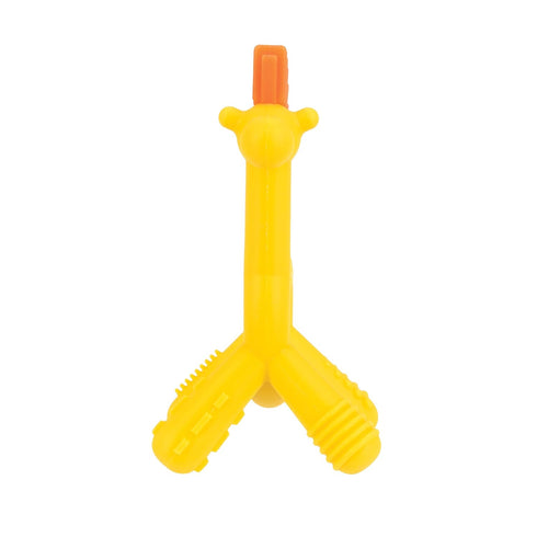 Nuby Silicone Geo Zoos Teether, Giraffe Teething Toy for Babies 3+ Months, Soothes Sore Gums