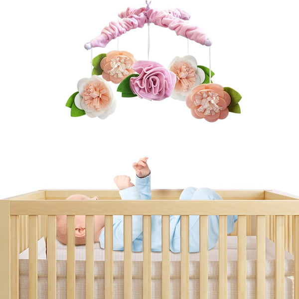 MOVEBO - Handmade Hot-Air Balloon Crib Mobile for Baby (Pink Flower)