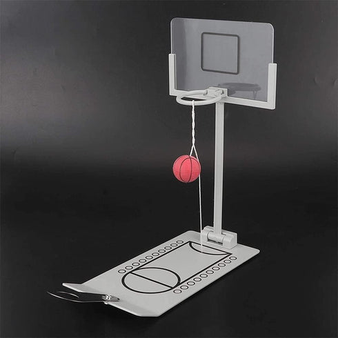 Mini Basketball Game, Aluminium Alloy Miniature Foldable Basketball Hoop Toy for Adults and Children