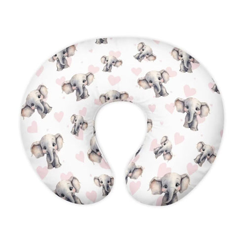 Jeiento Elephant Nursing Pillow Covers Pink Heart Nursing Pillow Slipcovers ElasticSoft Breastfeeding Pillow