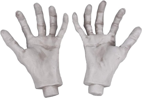 Halloween Skeleton Hands - 1 Pair Realistic Plastic Zombie Hands for Scary Halloween Props and Decorations