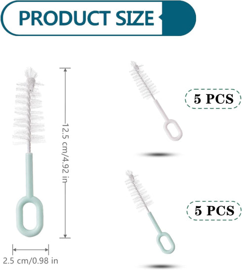 Mezfrguo 10 PCS Nipple Brushes Pacifier Cleaning Tools Small Bottle Brush Nipple Cleaner Nipple Bottle Brushes