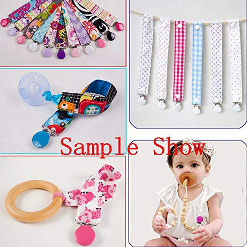 21 Enamel Metal Round Pacifier Clips - Baby Clips for DIY Craft Supplies, Dummy Soother, Bib Toy Holder