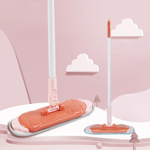 Kids Cleaning Toy Set, Mini Child Broom, Mop and Dustpan, 6pcs Little Housekeeping Helper Set for Toddler Age 1-5 (Pink)