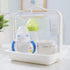Luxshiny Handheld Bottle Organizer with Lid Large Transparent Storage Box for Milk Bottles Pacifiers and Dishes