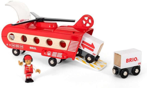 BRIO World 33886 Cargo Helicopter - Premium Wooden Train Toy, Safe & Durable, Compatible with All Sets for Kids