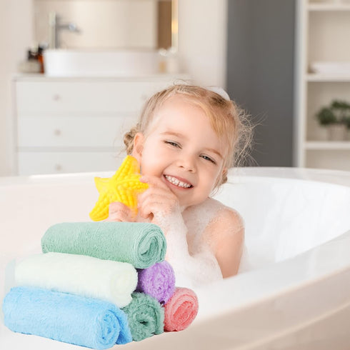 MIXCOOL 20 Pack 10x10 Inches Microfiber Coral Fleece Baby Washcloths,Extra Absorbent,Soft Wash Clothes,Bath Face Towel