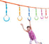 2 Pack Set Hanging Ninja Gymnastic Ring Swing Monkey Bar Climbing Bar Jungle Fist For Outdoor Indoor Backyard