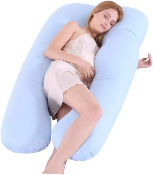 U-Shaped Pillow Case for Pregnant Women Maternity Pillow Cover Odorless (Sky-)