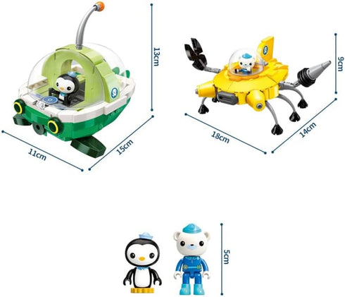 Building Block Octonauts Ocean Adventure Set for Age 6+, 429pcs Rescue Ship GUP-E Guppy GUP-D