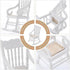 White Wooden Nursery Bedroom Dollhouse Furniture Set (5pcs) 1:12 Scale, Non-Toxic Paint