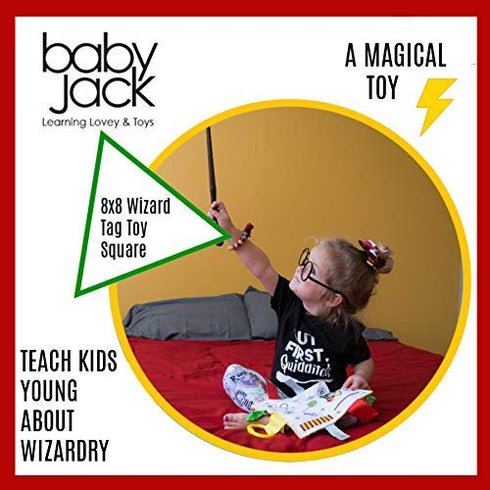 Lovey Chew Blanket Crinkle Toy Tag Square Sensory by Baby Jack - Wizard Design