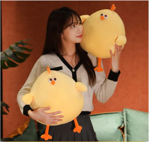 Funny Fat Chicken Plush Pillow - 17.7" Super Soft Simulation Mother Hen Doll, Cute Neck Pillow for Boys, Girls