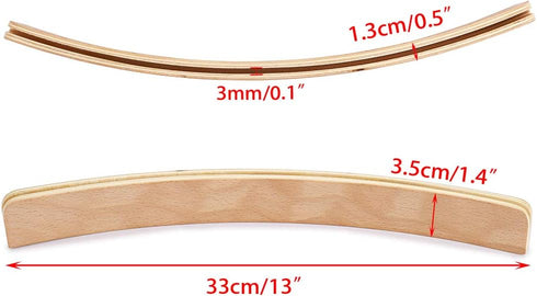 OwnMy Set of 4 Wooden Card Holders for Playing Cards, 13" Curved Wood Organizer for Kids, Adults, and Seniors